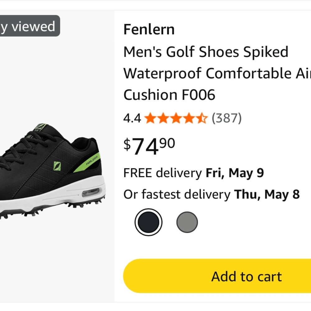 Brand New Men's Black and Green Golf Shoes